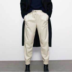 Lane 201 Women’s Cream Leather Joggers